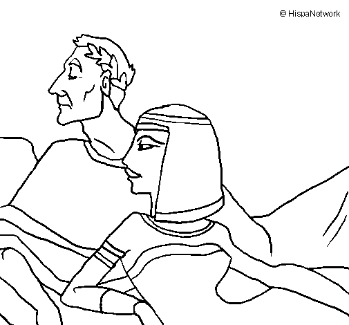 Caesar and Cleopatra coloring page