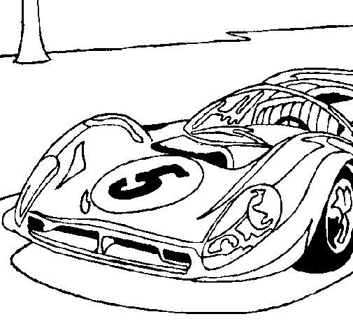 Car number 5 coloring page