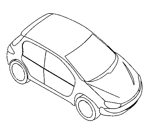 Car seen from above coloring page