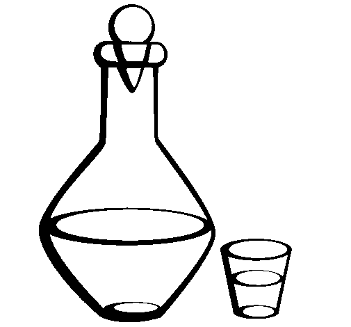 Carafe and glass coloring page