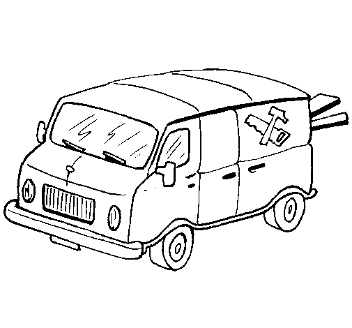 Carpenter's van coloring page