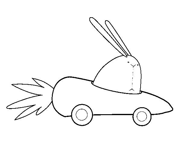 Carrot car coloring page