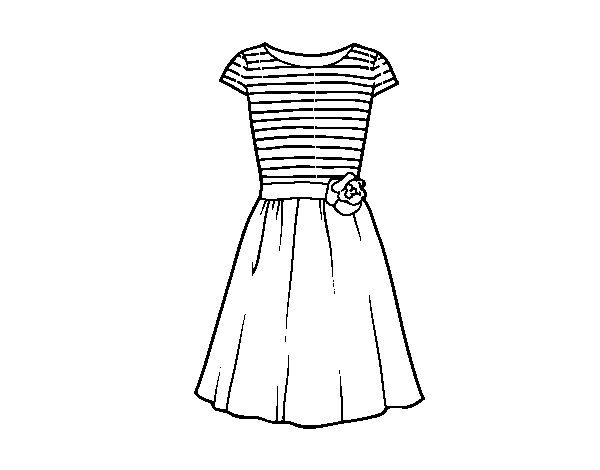 Casual dress coloring page