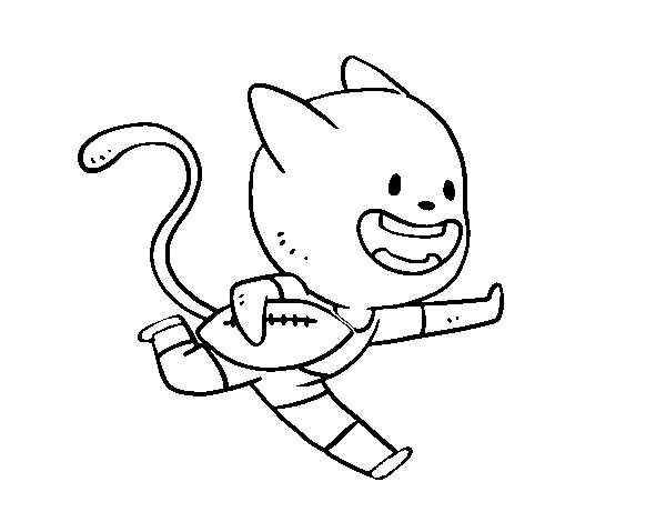 Cat rugby coloring page