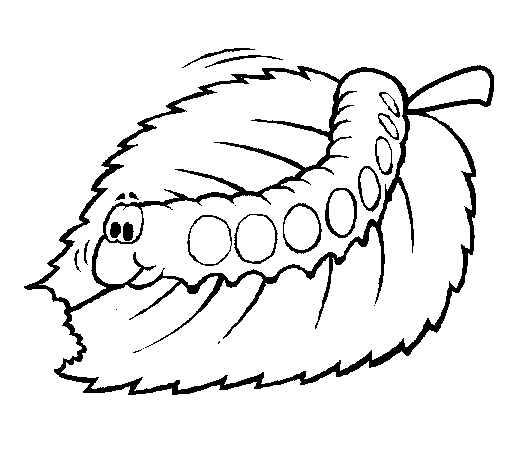 Caterpillar eating coloring page