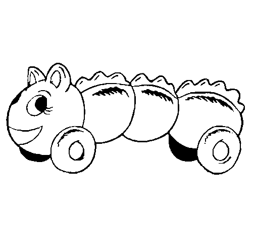 Caterpillar on wheels coloring page
