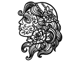 Catrina tattoo coloring page