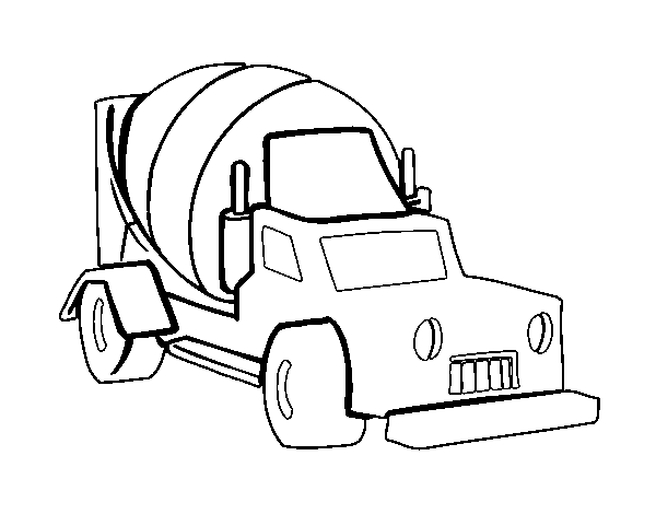 Cement mixer truck coloring page