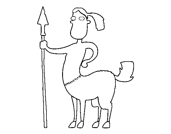 Centaur with spear coloring page