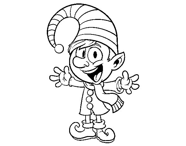  Cheerful Elf coloring page