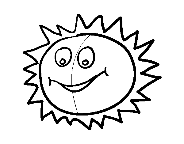 Cheerful sun coloring page
