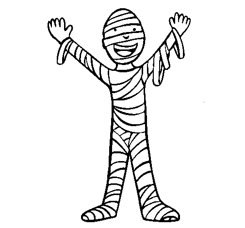 Child mummy coloring page