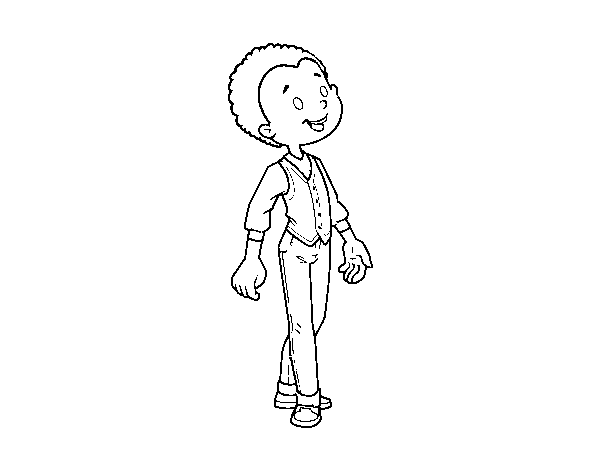 Child with cutaway coloring page