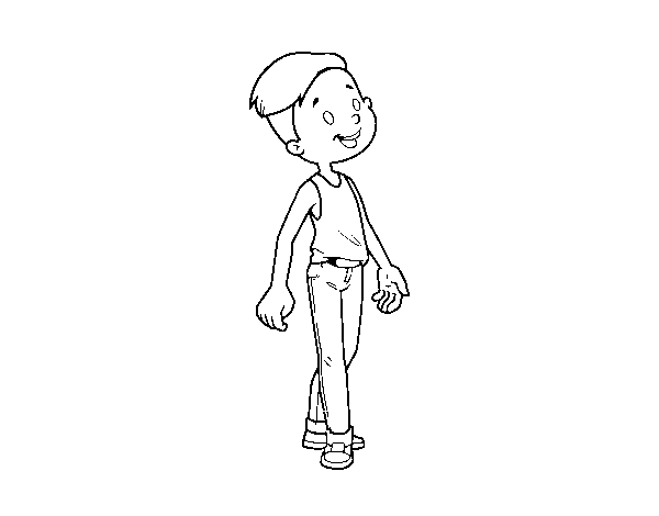 Child with toupee coloring page