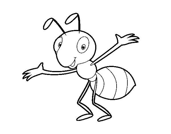 Childish ant coloring page