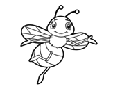 Childish bee coloring page