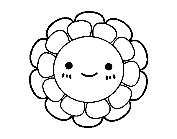 Childish small flower coloring page
