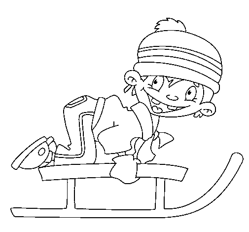 Children jumping in the snow II coloring page