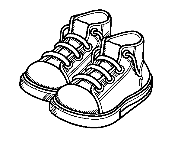 Children slippers coloring page