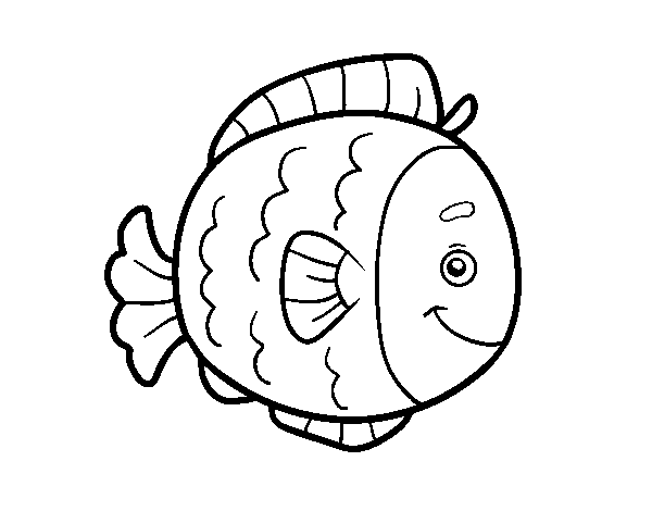 Childrish fish coloring page