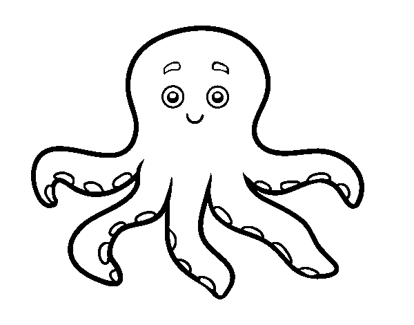 Childrish octopus coloring page
