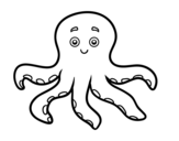 Childrish octopus coloring page