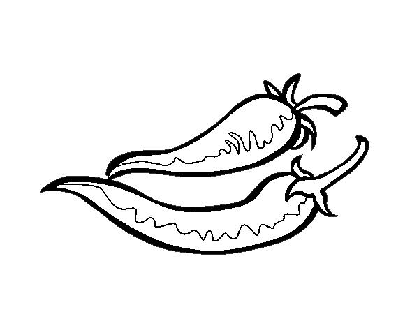 Chili pepper coloring page