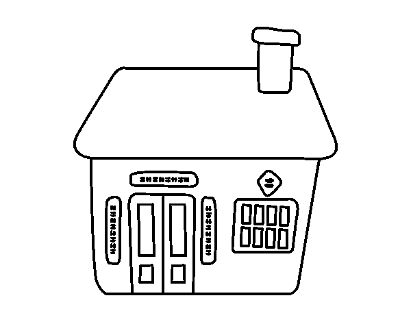 Chinese cottage coloring page
