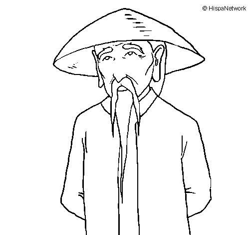 Chinese man coloring page