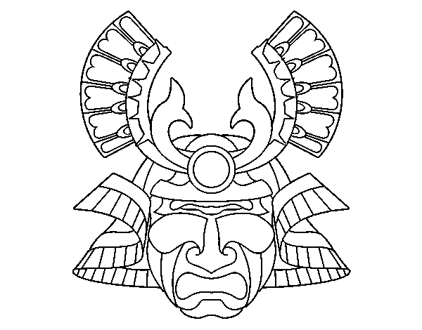 Chinese mask coloring page