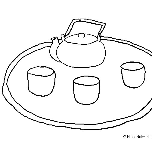 Chinese tea coloring page