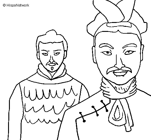 Chinese warriors coloring page