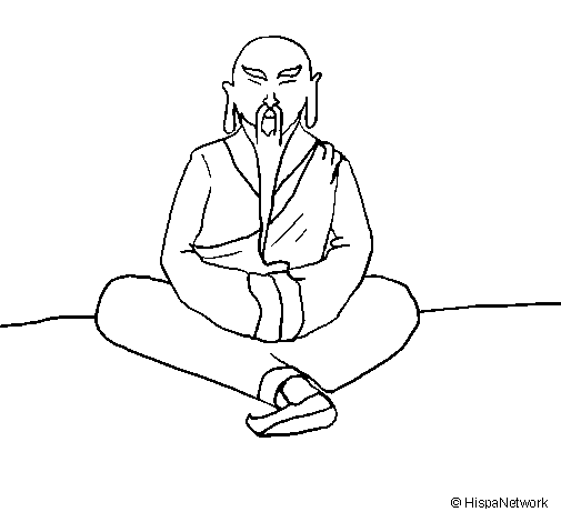 Chinese wise man coloring page
