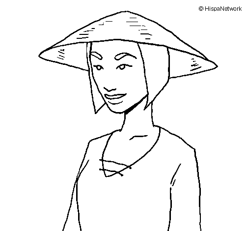 Chinese woman coloring page