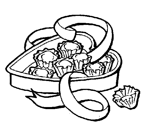 Chocolates coloring page