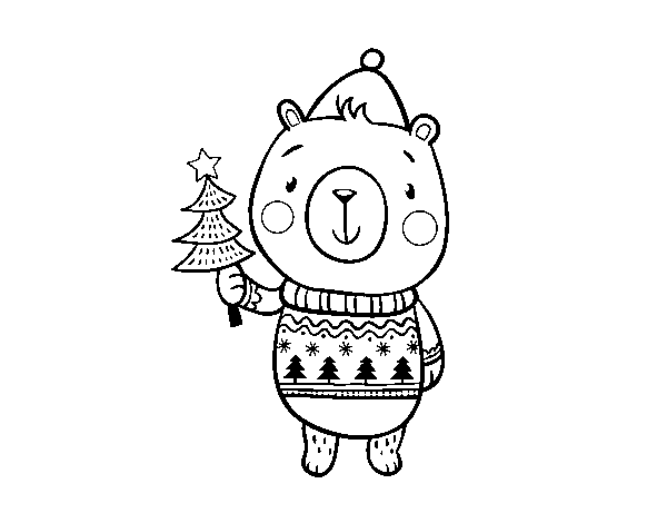 Christmas Bear coloring page