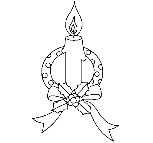 Christmas candle III coloring page