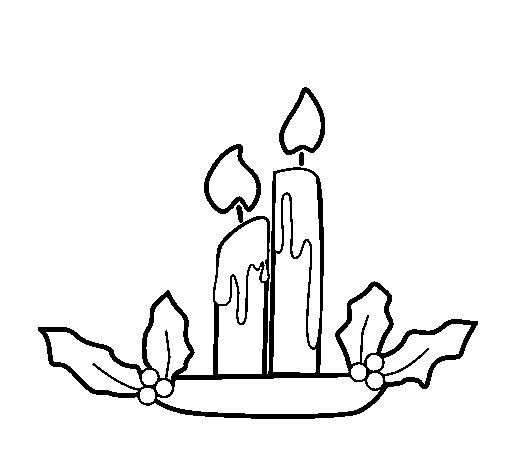Christmas candles coloring page