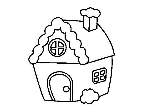 Christmas house coloring page