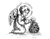 Christmas Little angel coloring page