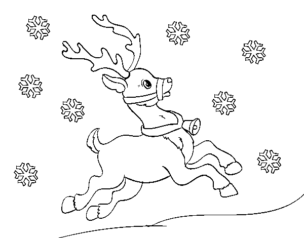 Christmas reindeer coloring page