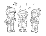 Christmas singers coloring page