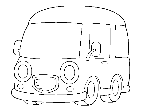 Classic van coloring page