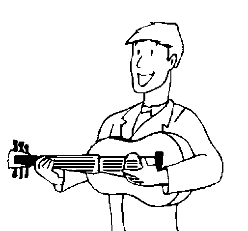 Classical guitarist coloring page