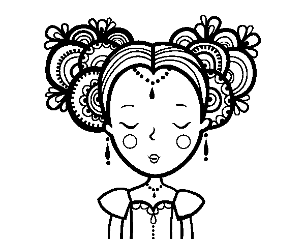 Classical princess coloring page