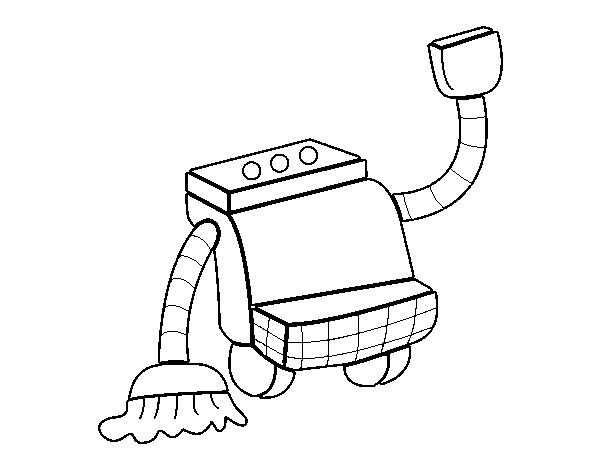Cleaning robot coloring page