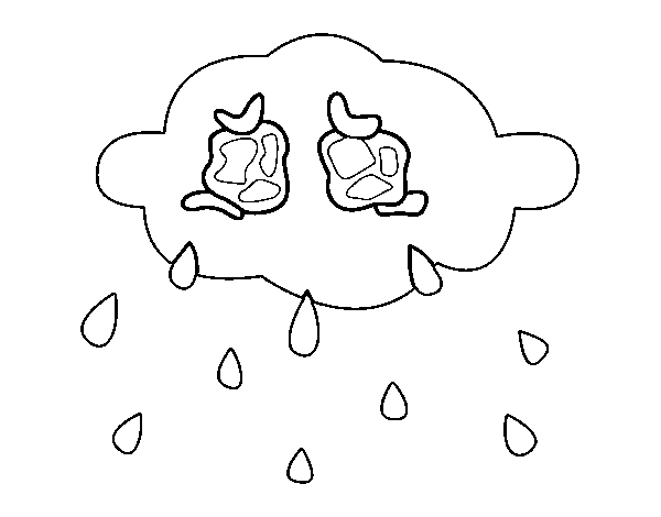 Cloud crying coloring page