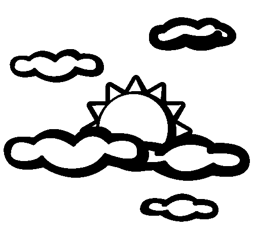 Cloudy coloring page