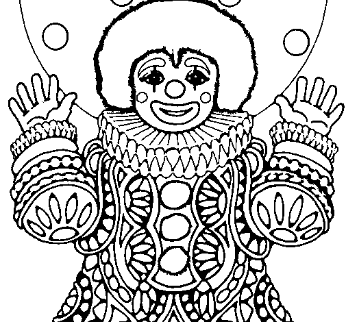 Clown dressed up coloring page