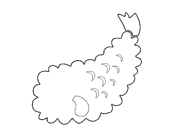 Coated prawn coloring page